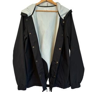 Humangood Black Rain Windbreaker Shell Jacket Hood Women’s Sz L